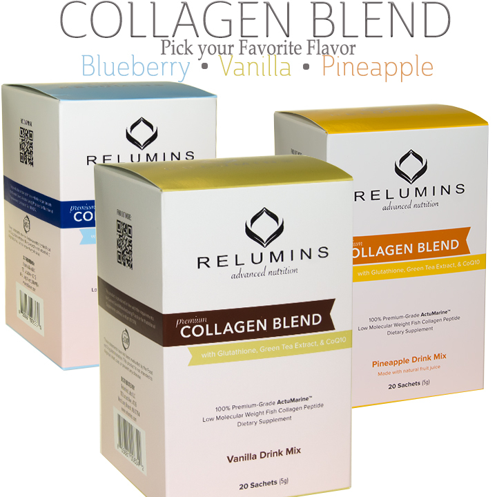 Relumins Collagen Type I & III Drink Mix – Skin Whitening + Anti-Aging 10/20Pack