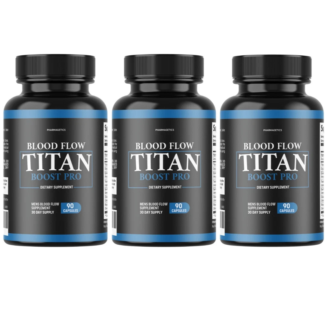 Blood Flow Titan Boost Pro Mens Blood Flow Supplement – 90 Capsules | Pack of 3