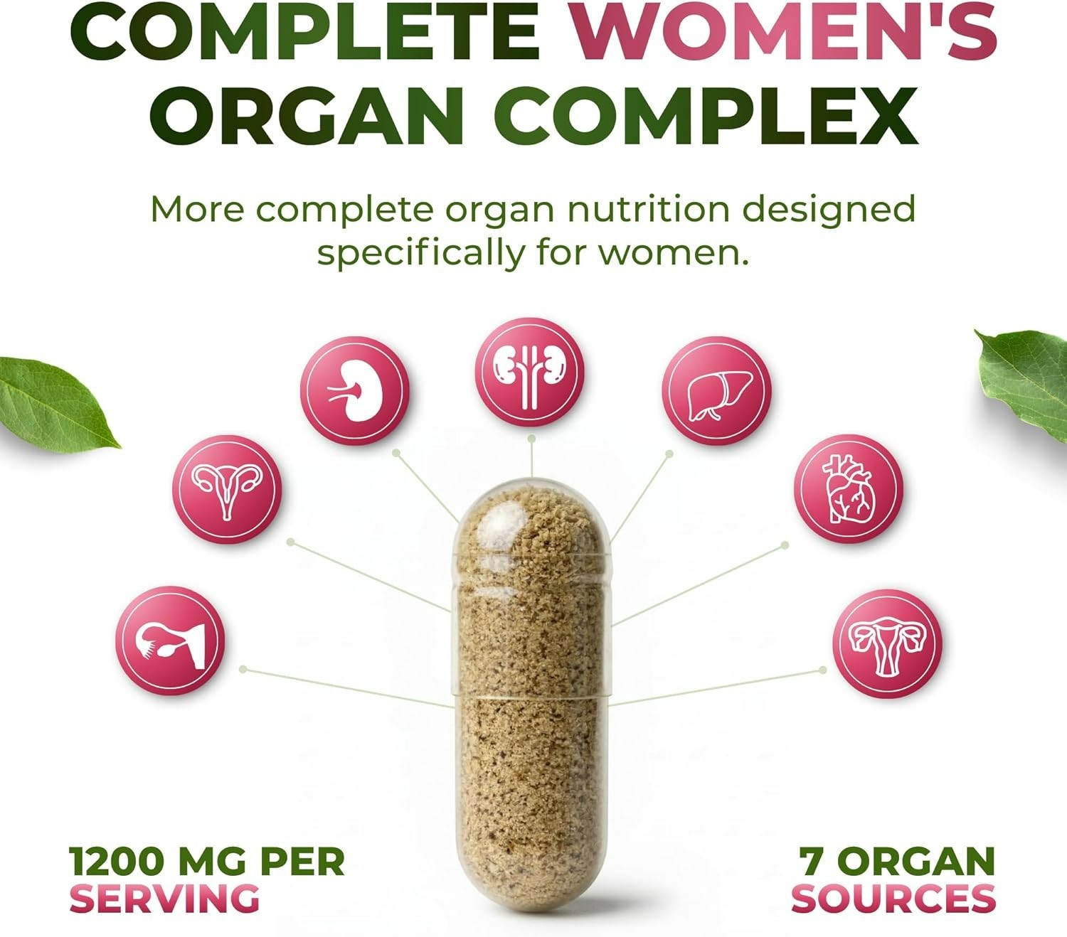 ForestLeaf Beef Women’s Grass Fed Beef Organx – 120 ct – 01/2029