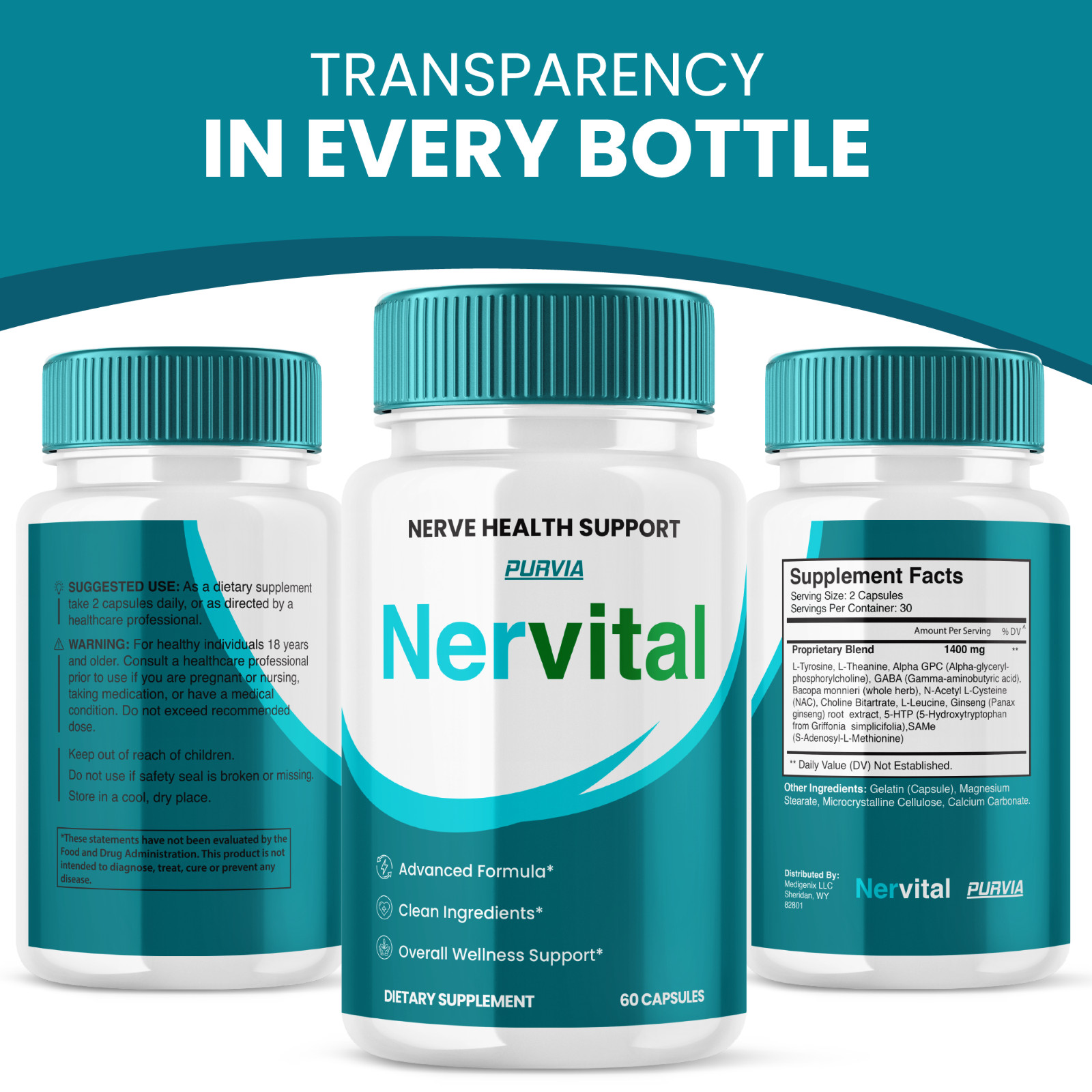 (3 Pack) Nervital Capsules For Neuropathy Nerve Pain Numbness Tingling (180 ct)