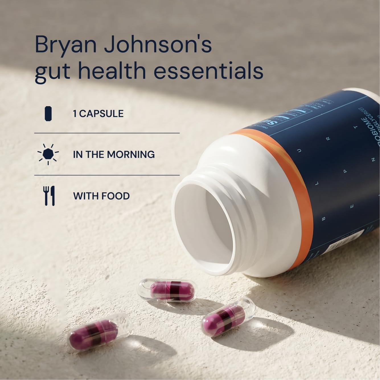 Blueprint by Bryan Johnson Essential Microbiome Capsules, Digestive & Gut Health