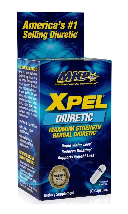 MHP XPEL Natural Herbal Diuretic Water Pills Weight Loss Reduce Bloat 80 Caps
