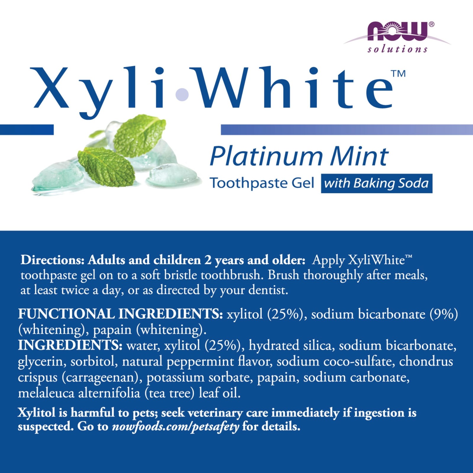 Platinum Mint Toothpaste Gel Whitens Teeth Cleanses Oral Care Fluoride Free NEW