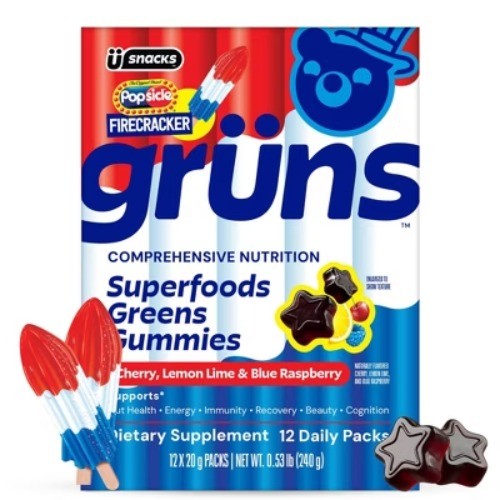 Grüns Limited Time Flavor Firecracker Low Sugar Adult Greens and Superfoods