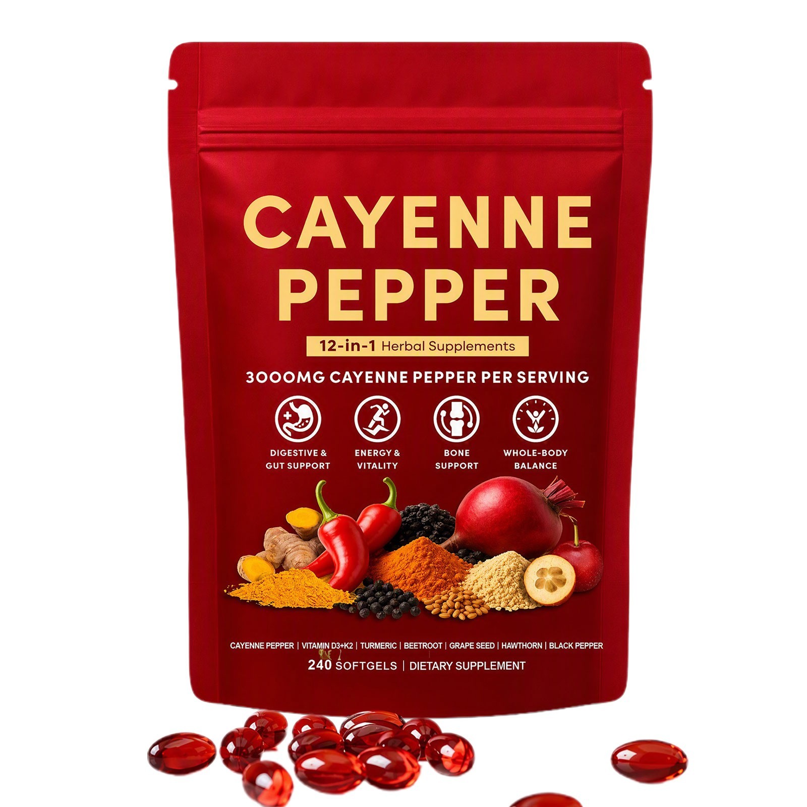 Peppercorn herbal supplement, supporting blood circulation and heart health