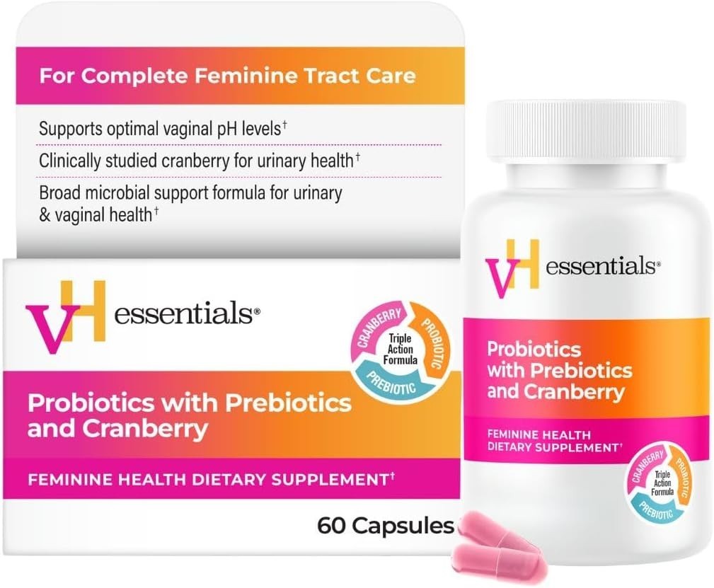 vH essentials Probiotics for Women with Prebiotics and Cranberry, 60 Ct | Femini