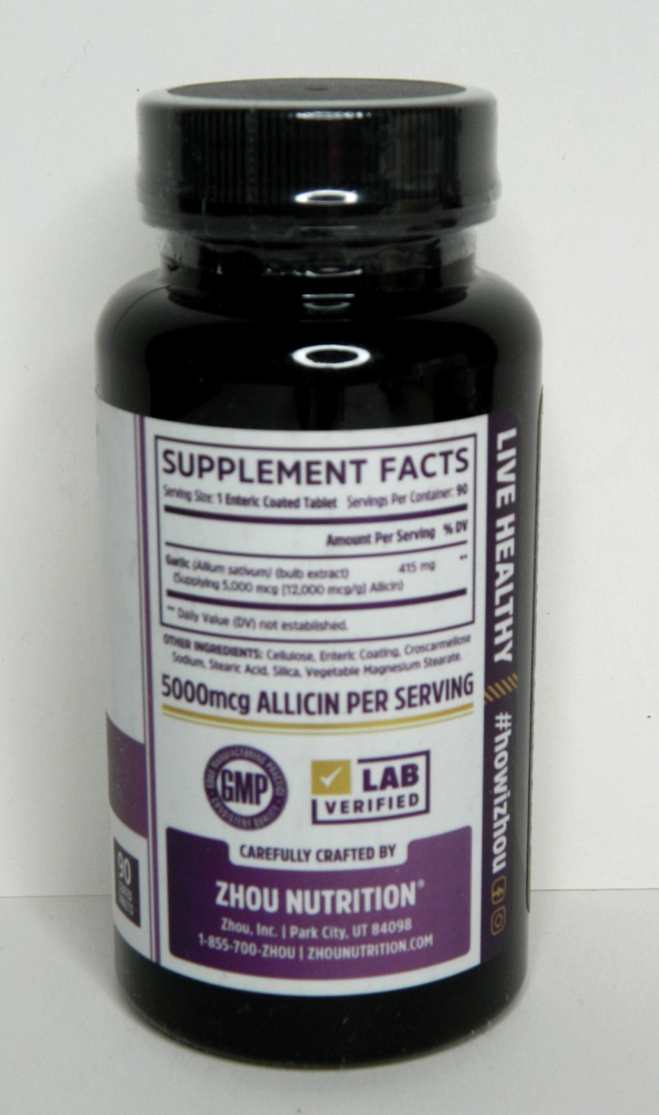 3 Zhou Garlic w/ 5000 mcg Allicin • Extra Strength • 90 Tablets Exp 7/26 & 12/26