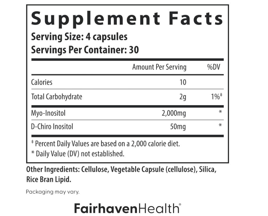 Fairhaven Health, Myo + D-Chiro Inositol, 2 PACK, 120 Capsules (240 total!)
