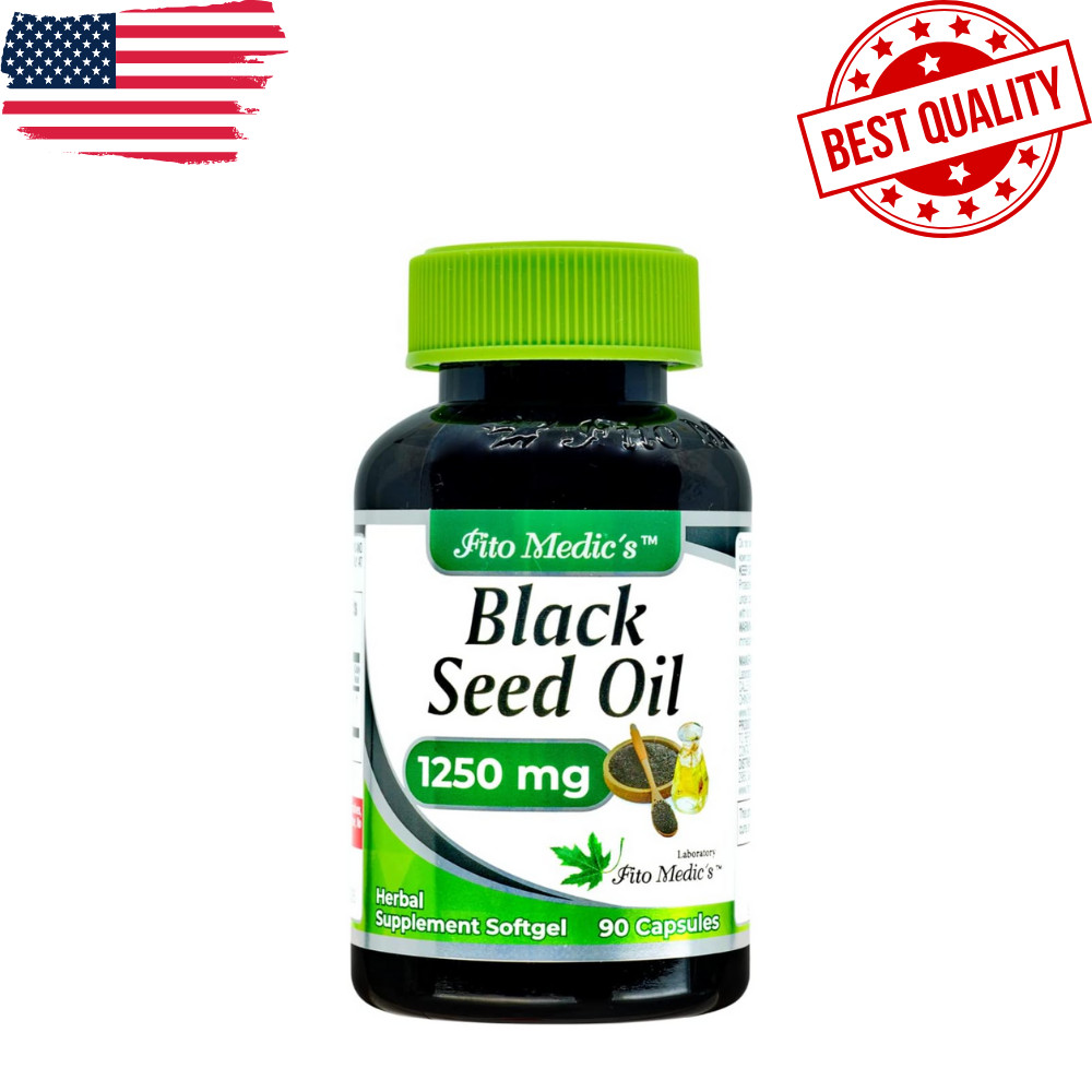 Organic Black Seed Oil 1250mg | 90 Softgel Capsules | Non-GMO | Gluten Free