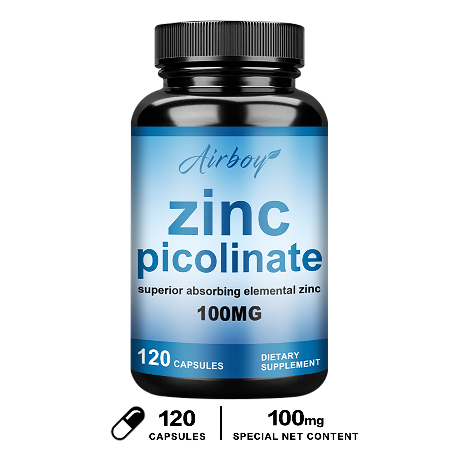 120pcs Zinc Picolinate 100mg – Boost Immune Support, Skin Health, Antioxidant