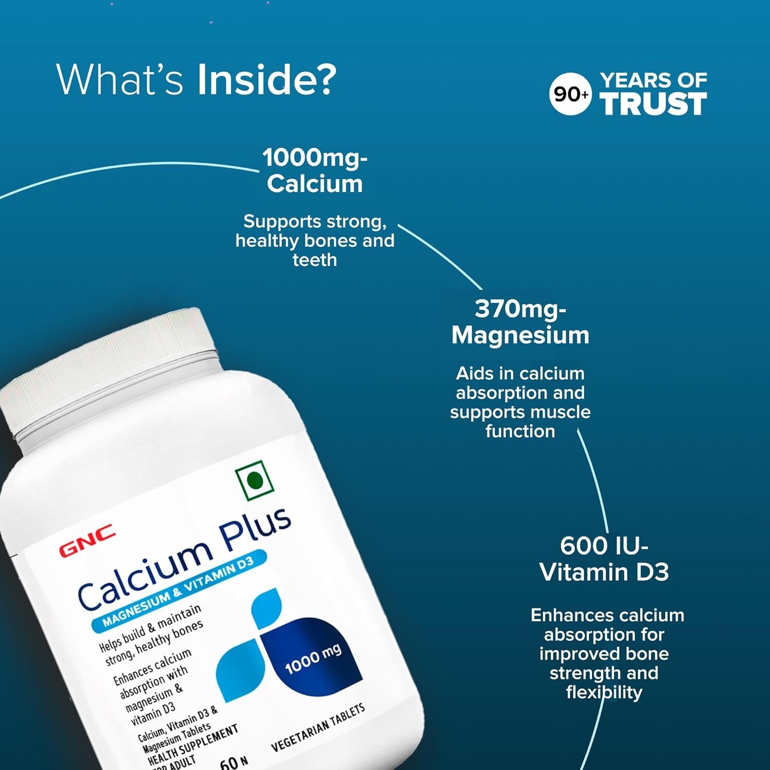 G.NC Calcium Plus 1000mg Magnesium D3 60 Pack of 5
