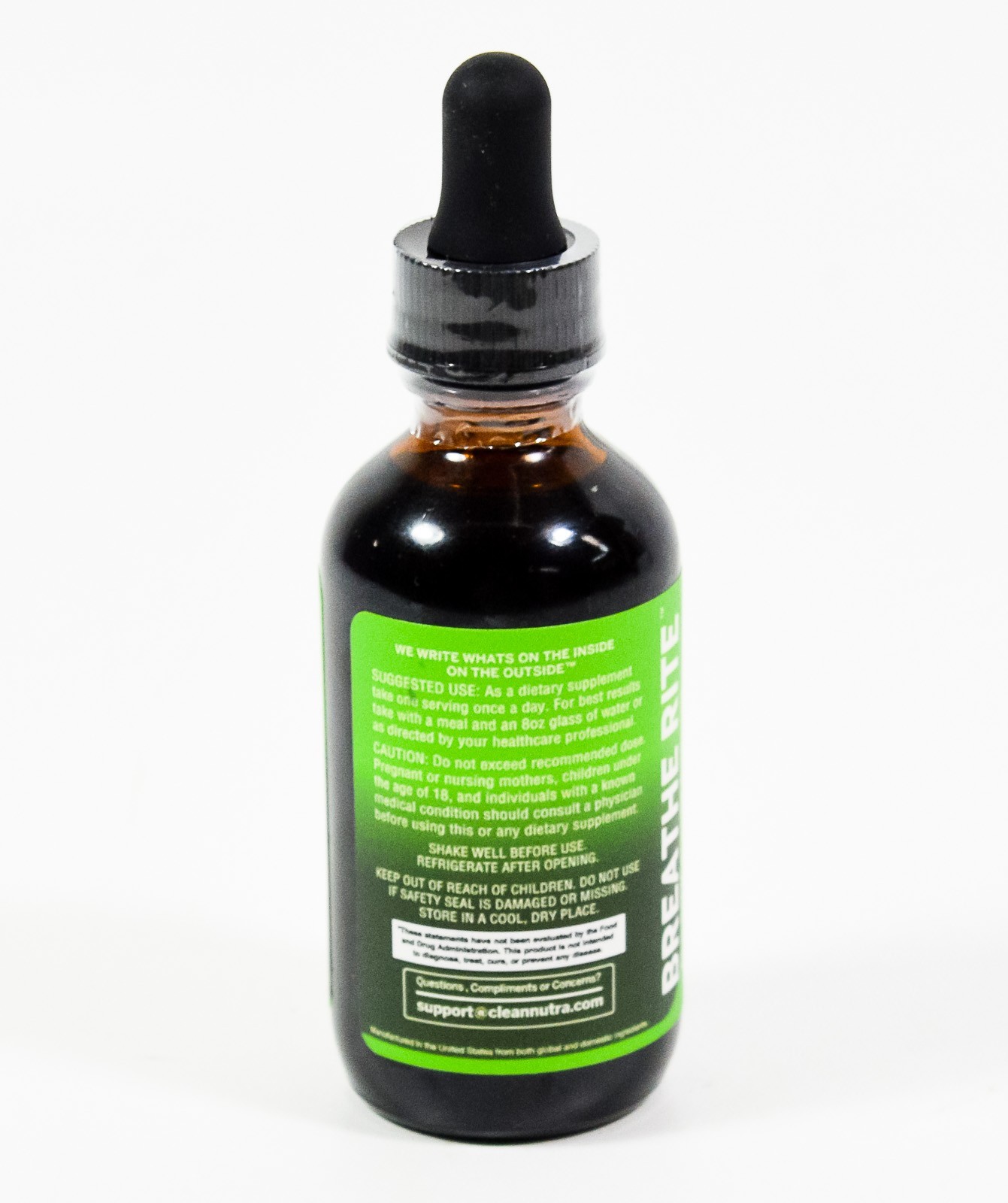 Clean Nutra BREATHE RITE 2oz Mullein Chlorophyll Sea Moss LIQUID DROPS 03/2027