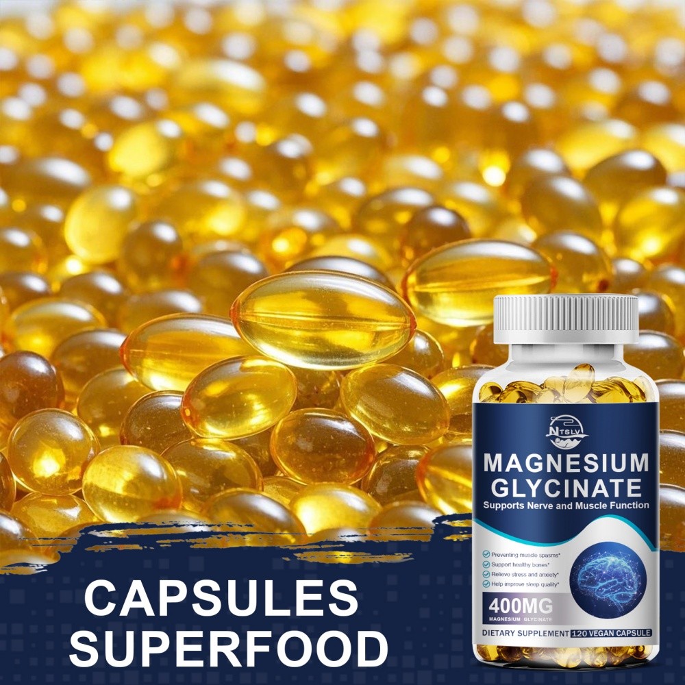 Magnesium Glycinate 120 Capsules 400mg 100% High Absorption Chelated