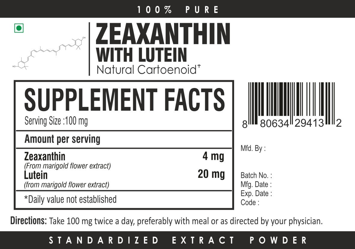 Zeaxanthin and Lutein Powder for Eye Health, Vision Support Supplement