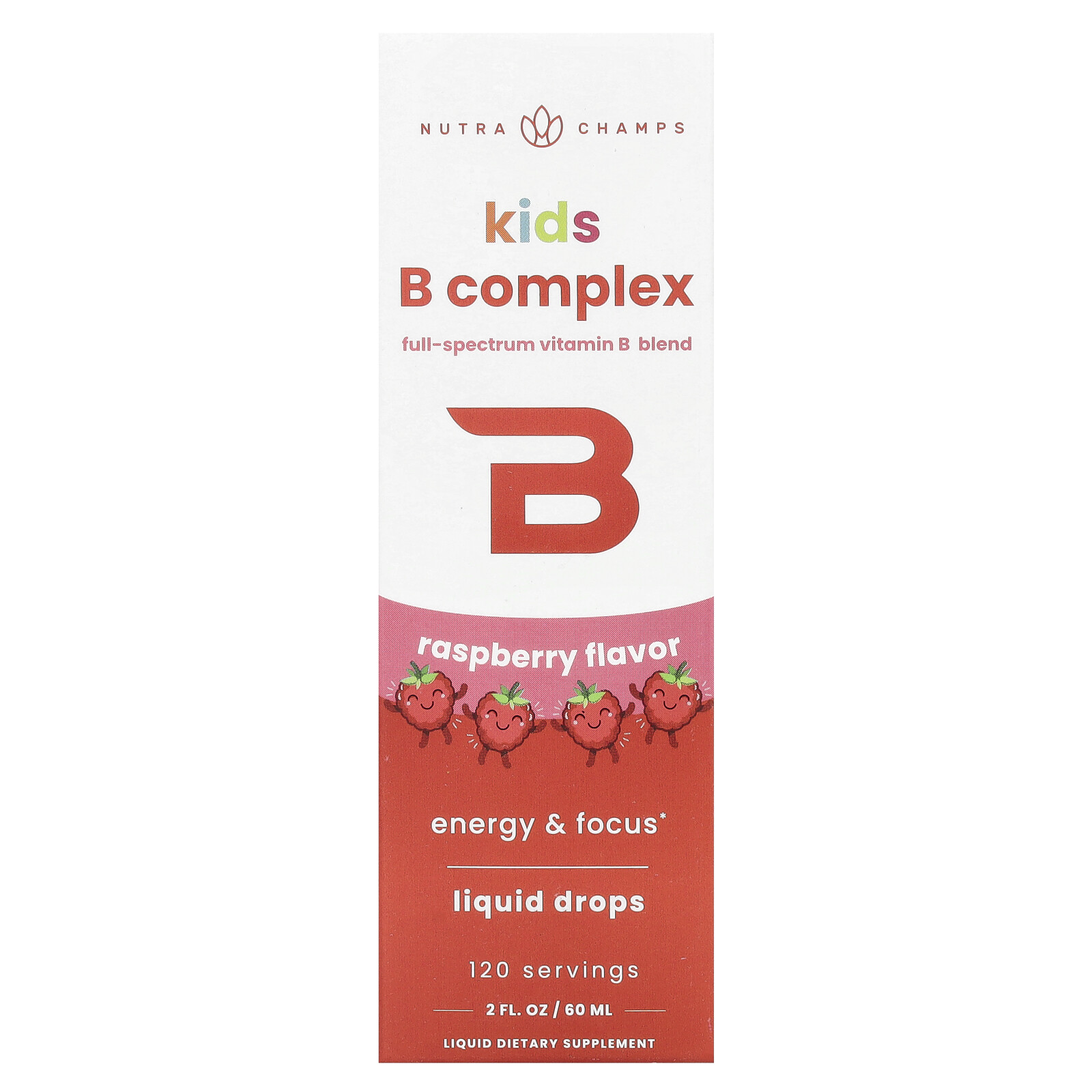 Kids B Complex, Raspberry, 2 fl oz (60 ml)
