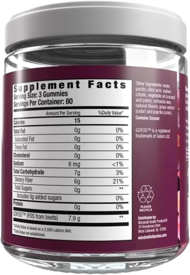 Country Farms Fiber Care Prebiotic Fiber Gummies Mixed Fruit Flavor, 240 Count