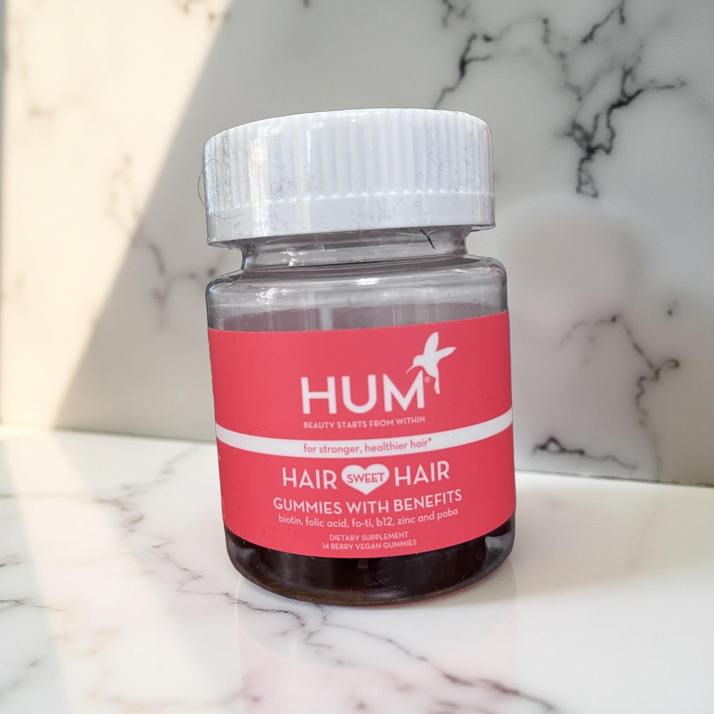 HUM Nutrition Cabelo Sweet Hair Growth Gummies Vegan Berry Mini 14 Ct