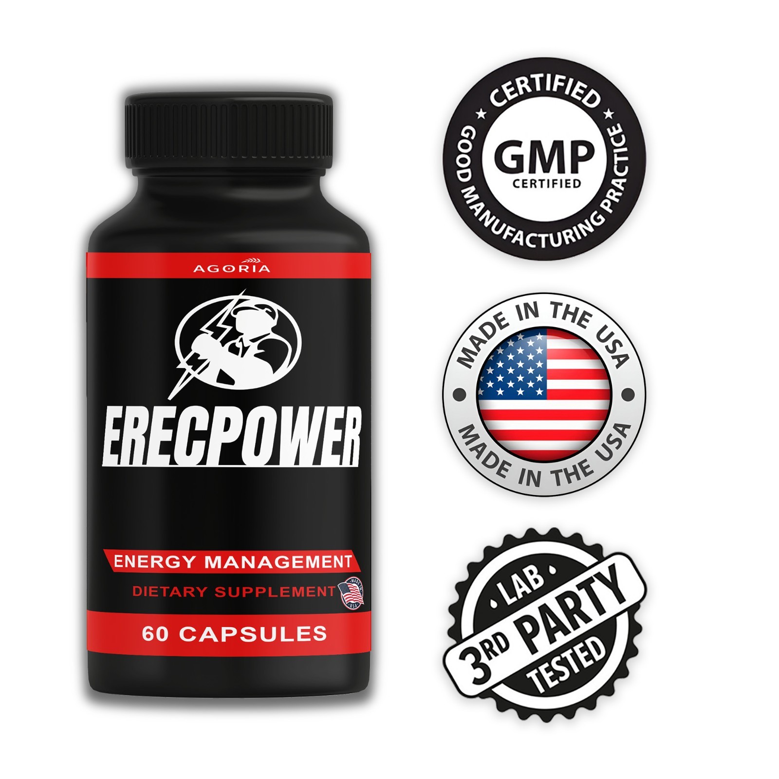 Erecpower Energy Management Multivitamin Health Supplement (180 Capsules) Pack 3