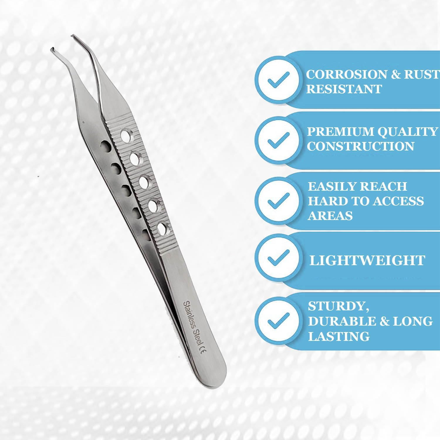 Premium Quality Adson Tissue 1X2Teeth Forceps 4.75″, Curved, Fenestrated Grip, S