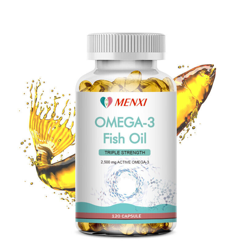 omega 3 fish oil capsules 3x strength 3600mg epa & dha, highest potency 120