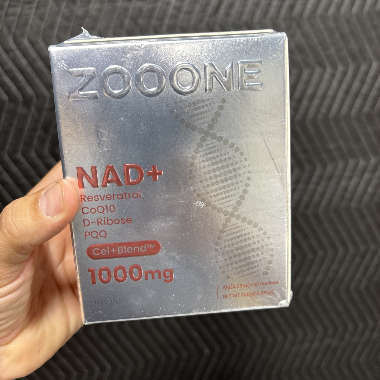 Zooone NAD+ Resveratrol CoQ10 D-Ribose PQQ 1000mg 30 packets 10.56 oz Exp 11/27