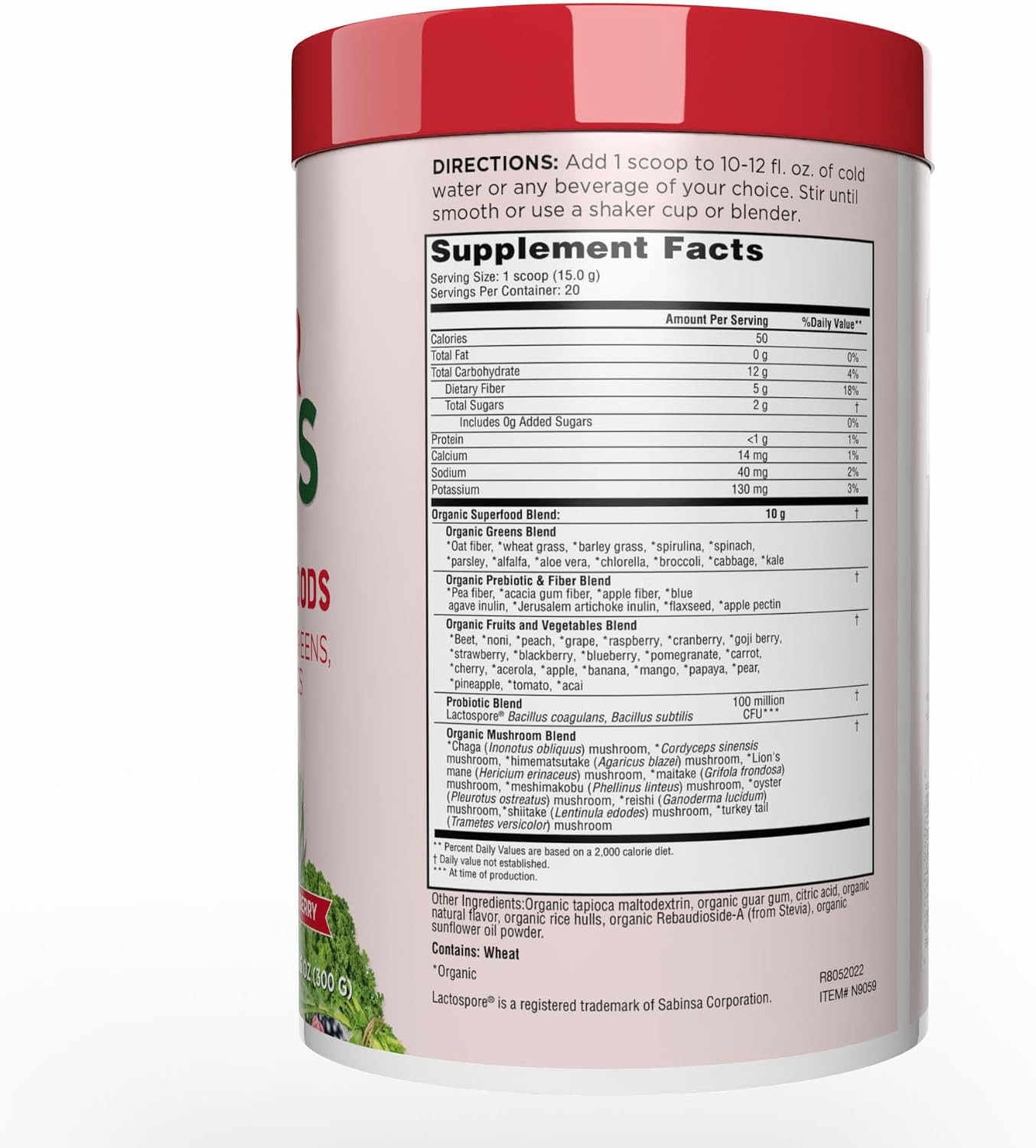 Country Farms Super Greens Organic Drink Mix 50 Superfoods 10.6 Ounce