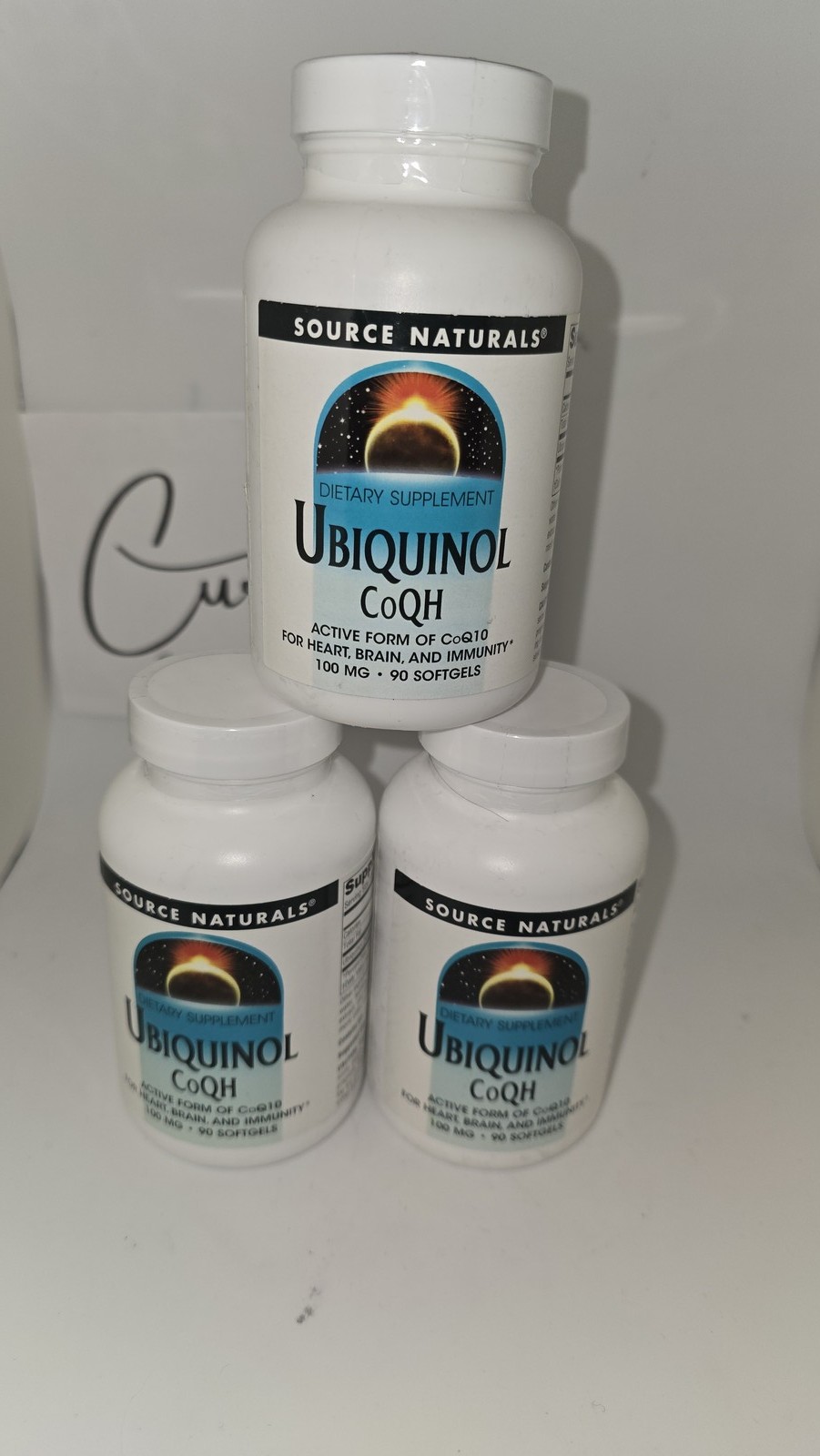 3 Pack Source Naturals Ubiquinol CoQH Active CoQ10 100 mg 90 Softgels Exp 09/28