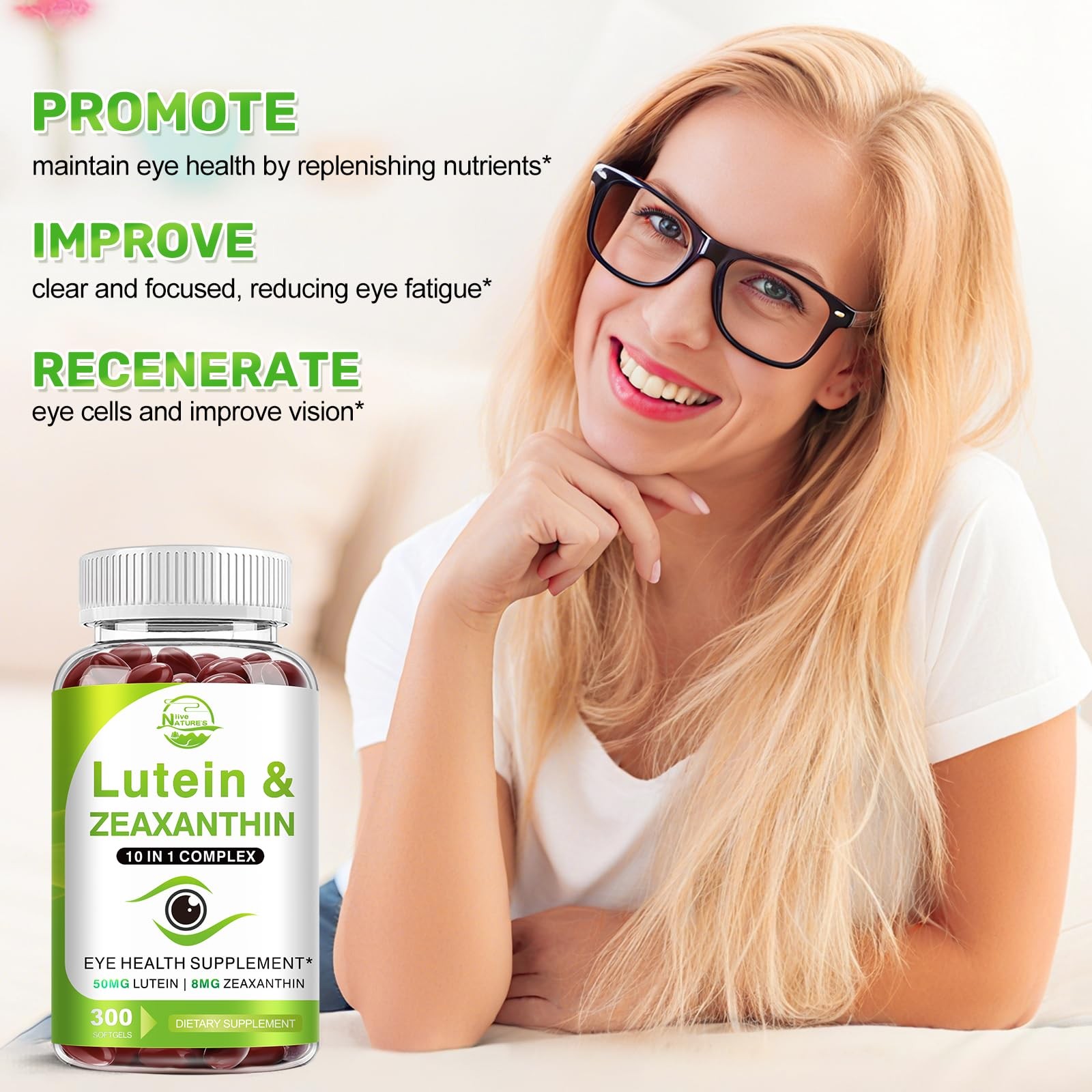 Lutein and Zeaxanthin Supplements, Eye Vitamin & 300 Count (Pack of 1)