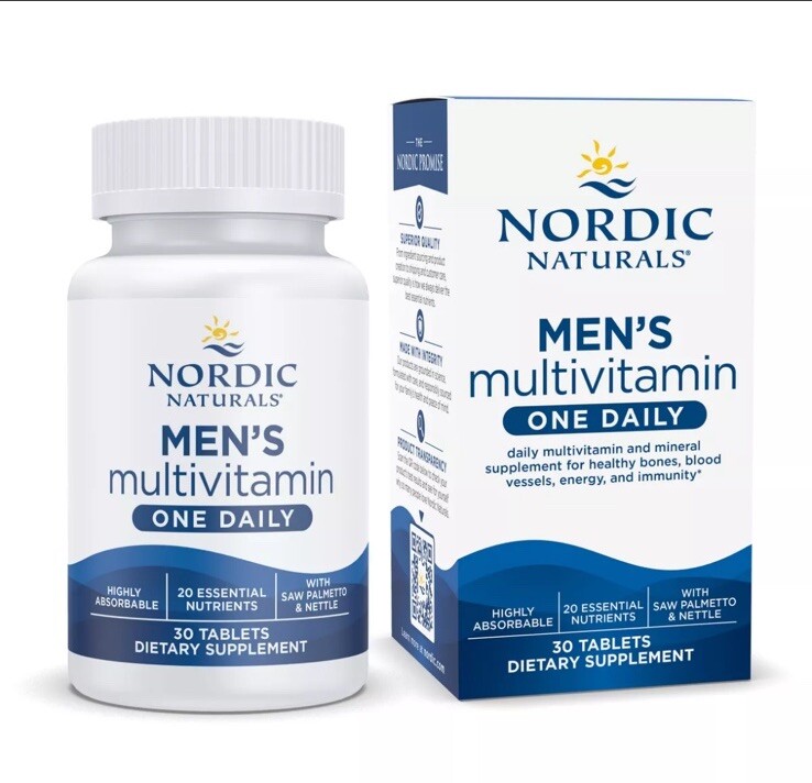 Nordic Naturals Men’s Multivitamin One Daily, Unflavored 30 Tablets Exp 4/2025