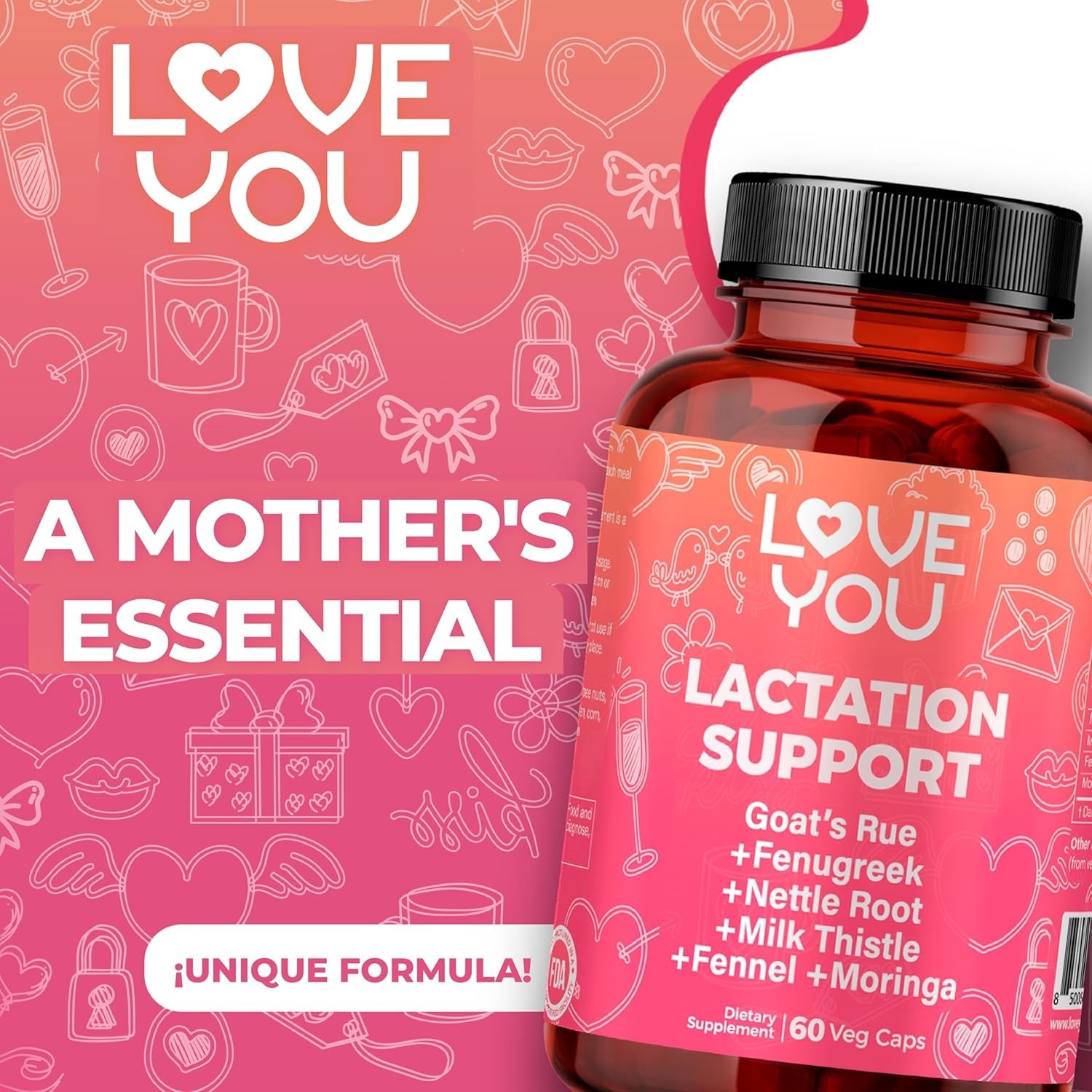 Lactation Support Supplement for Women Goat´s Rue Fenugreek Nettle Root Moringa