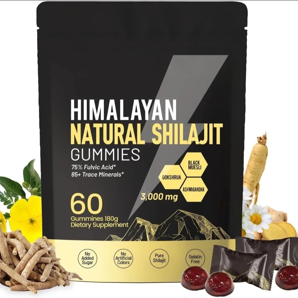 Himalayan Shilajit Gummies with Ashwagandha & Gokshura – Jumbo Strength