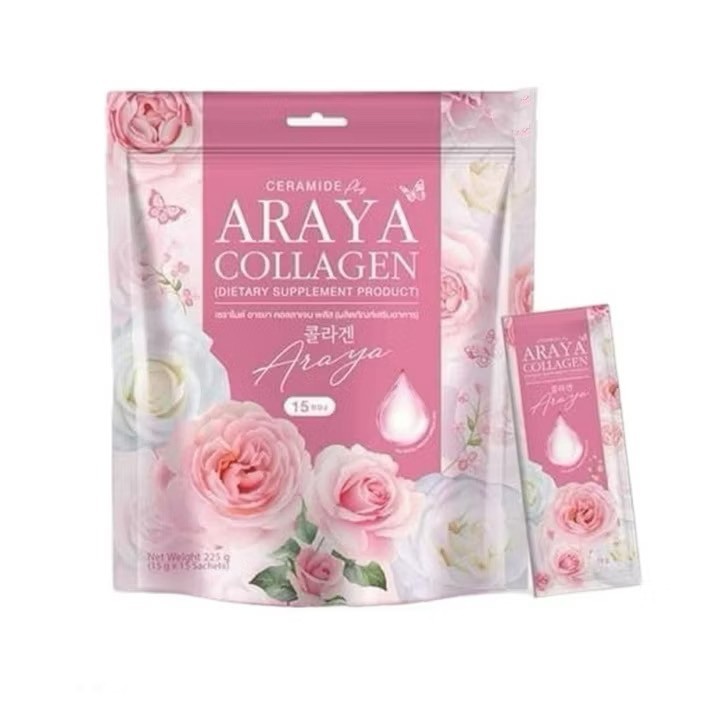 6x Araya Collagen Plus Ceramide Dietary Supplement Drink 15 Sachets