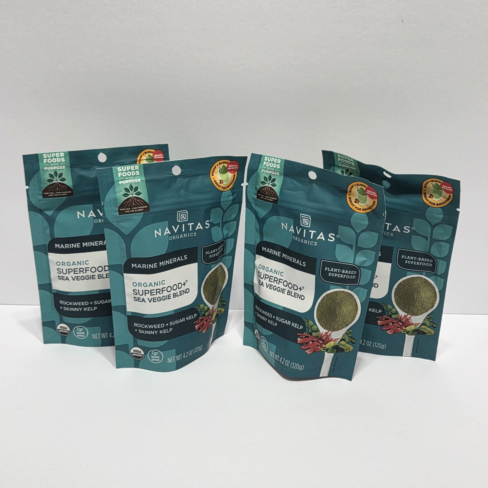 4x Marine Minerals, Organic Superfood+® Sea Veggie Blend, 4.2 oz (120 g)
