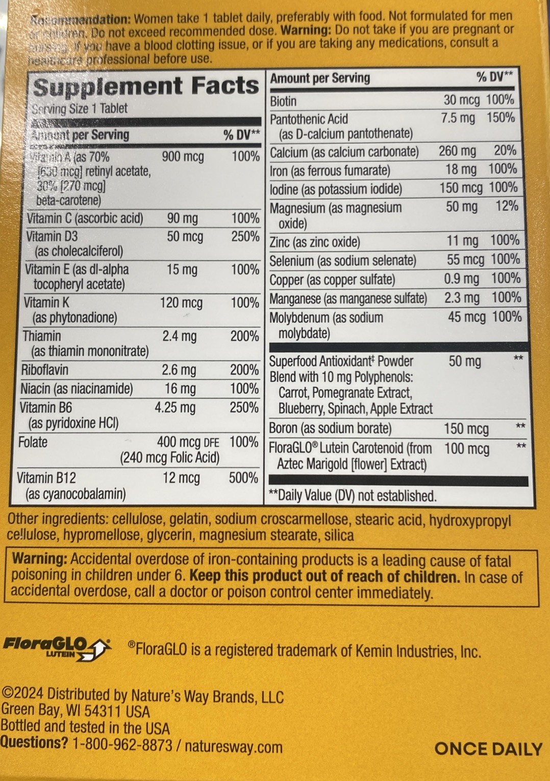 Nature’s Way Alive! Women’s Energy Complete Multivitamin Supplement Exp. 09/26