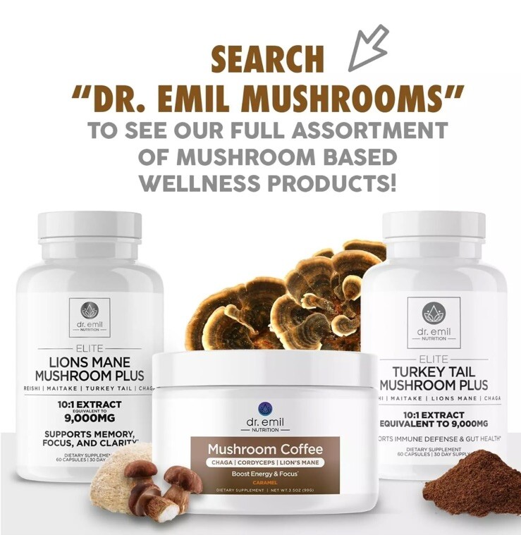 DR. EMIL NUTRITION Turkey Tail Mushroom Plus Capsules Supplement