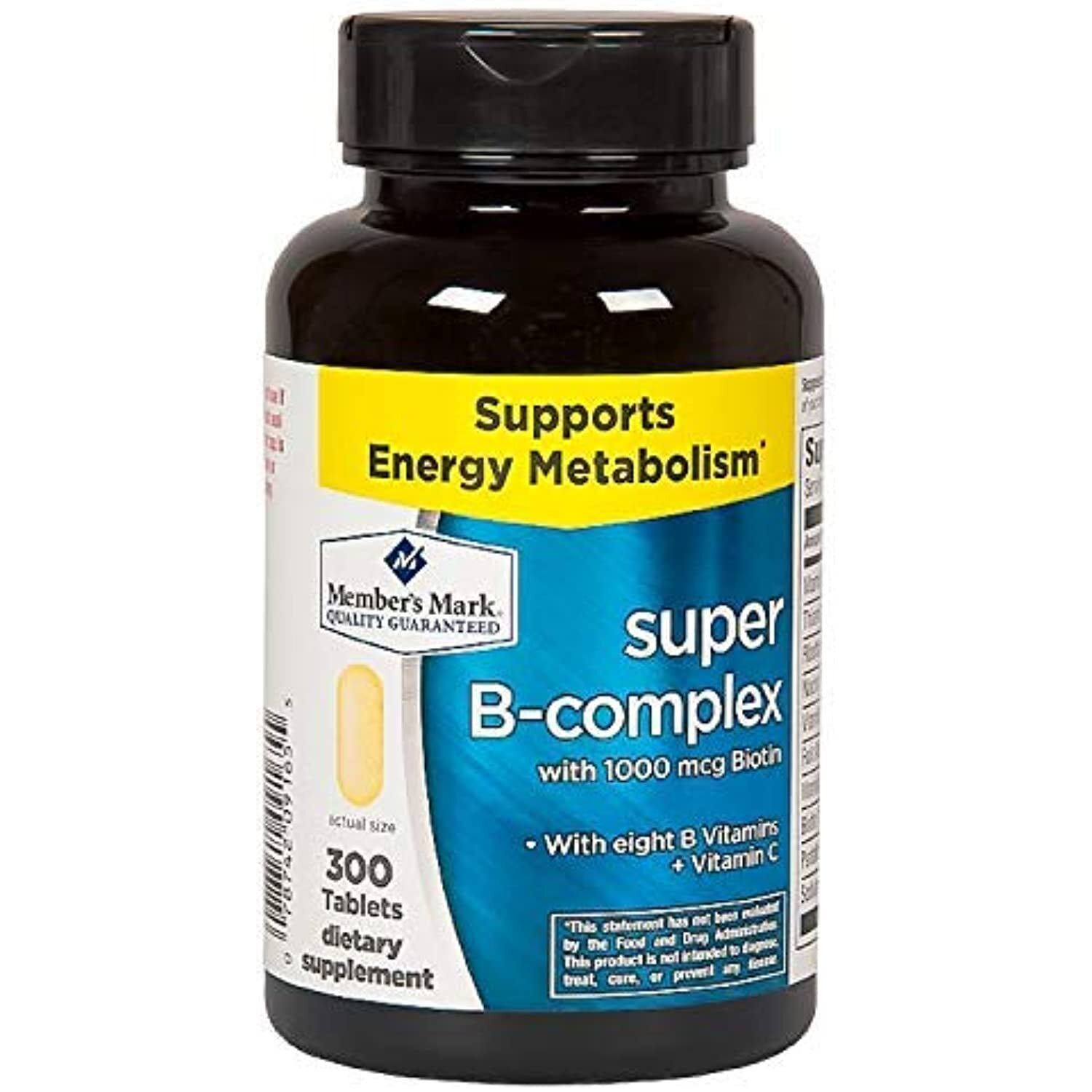 Member’s Mark Super B-Complex with Biotin Vitamin B and Vitamin C (1 Bottle (300
