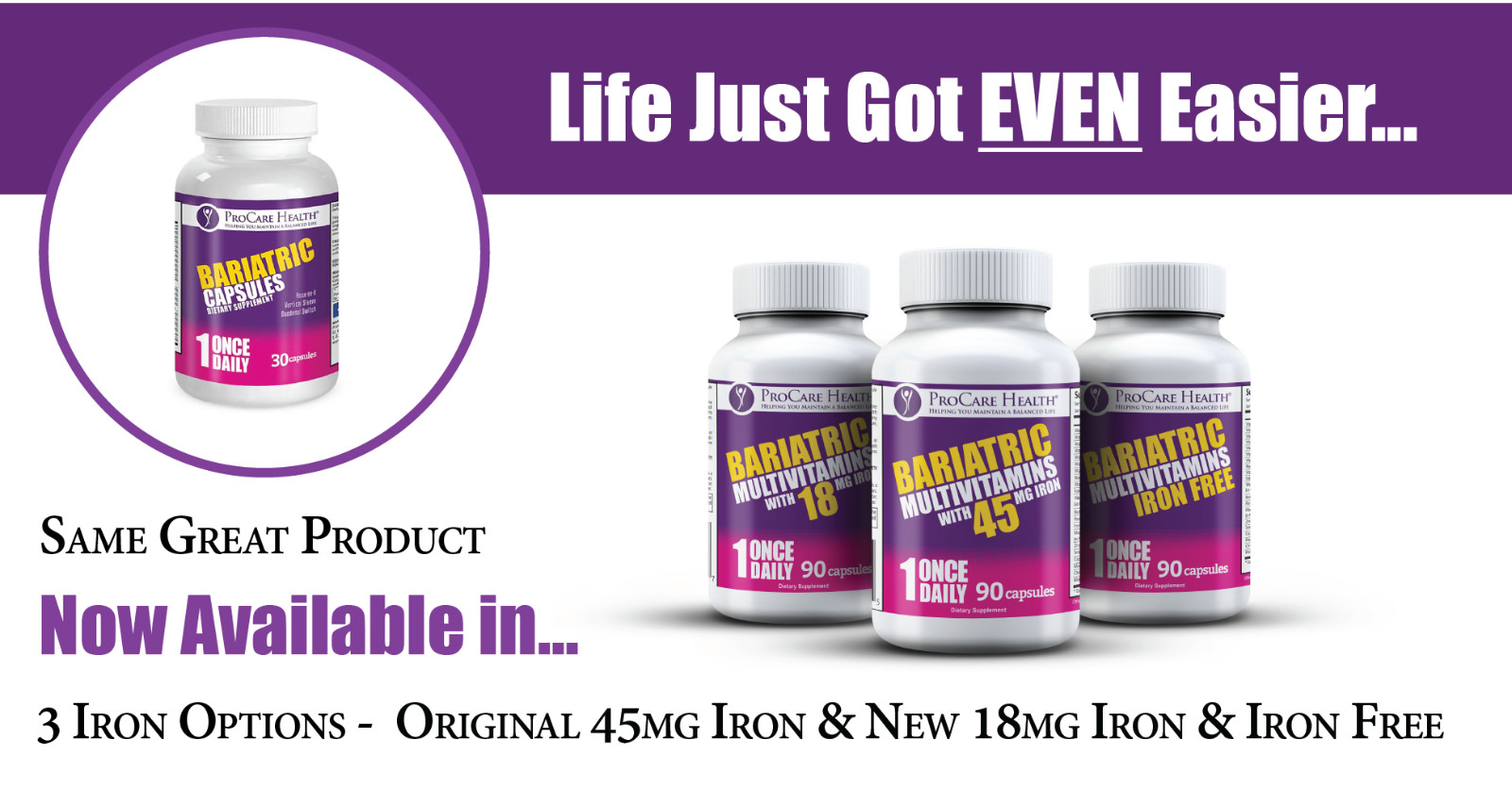 ProCare Health | Bariatric Multivitamin | Capsule | Iron Free | 90 Count