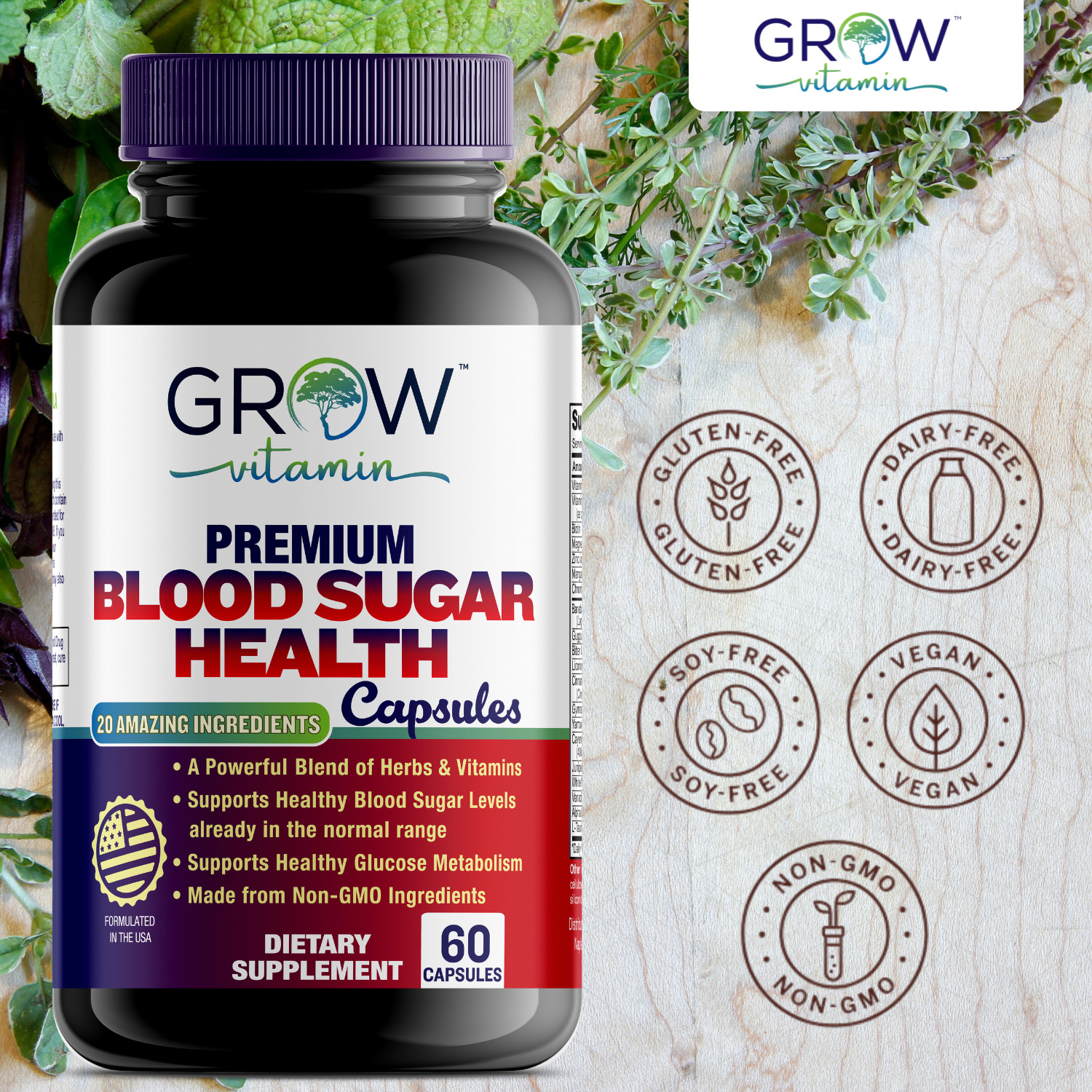 Glucocil Blood Sugar Health Optimizer, healthy blood sugar support, 60 Capsules