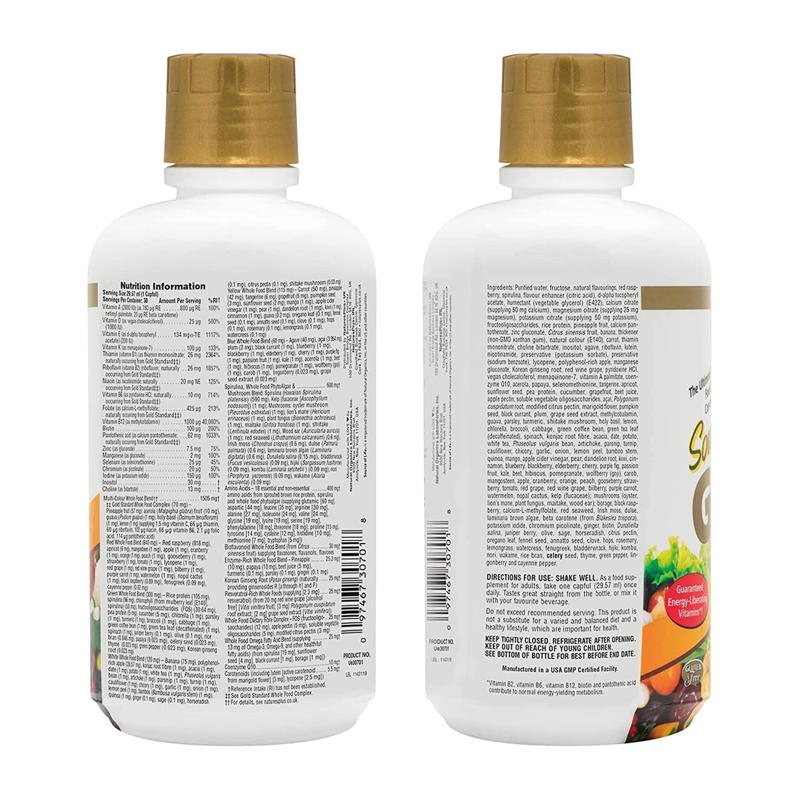 Nature’s Plus Source of Life Gold Liquid Multivitamin Supplement 30 Fl Oz