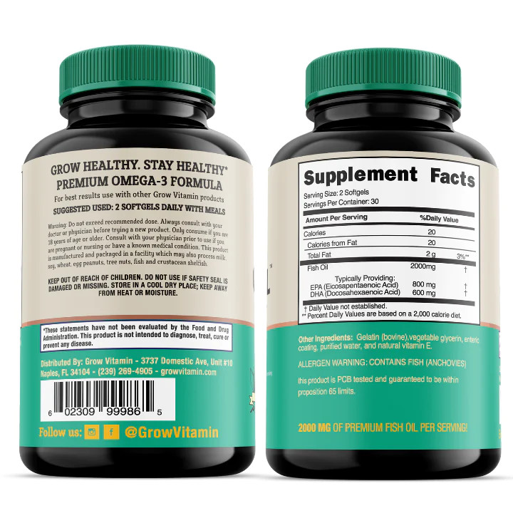 Grow Vitamin OmegaVita knows as OmegaWell Previously, Omega-3 Fish Oil
