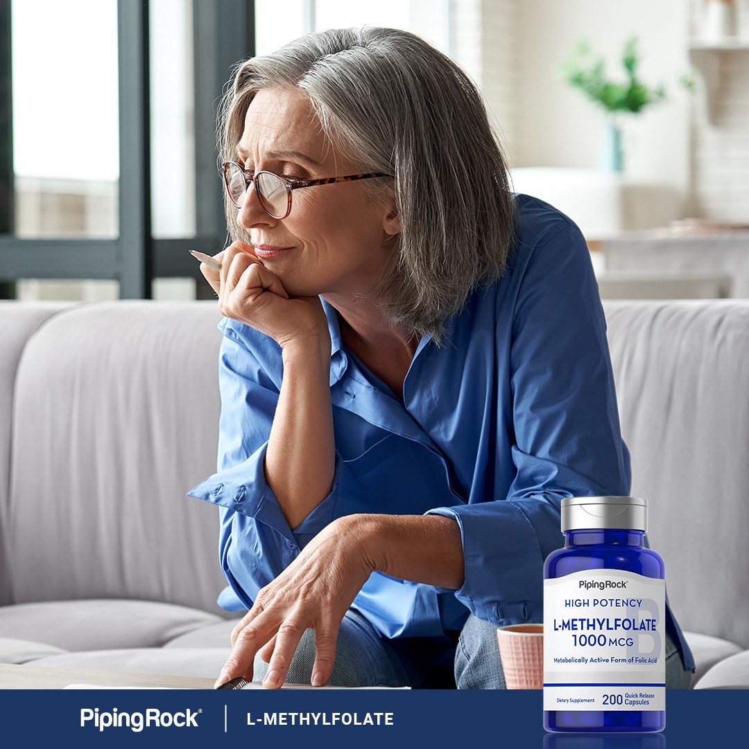 L-Methylfolate 1000 mcg | 200 Capsules | Optimized & Activated | by Piping Rock