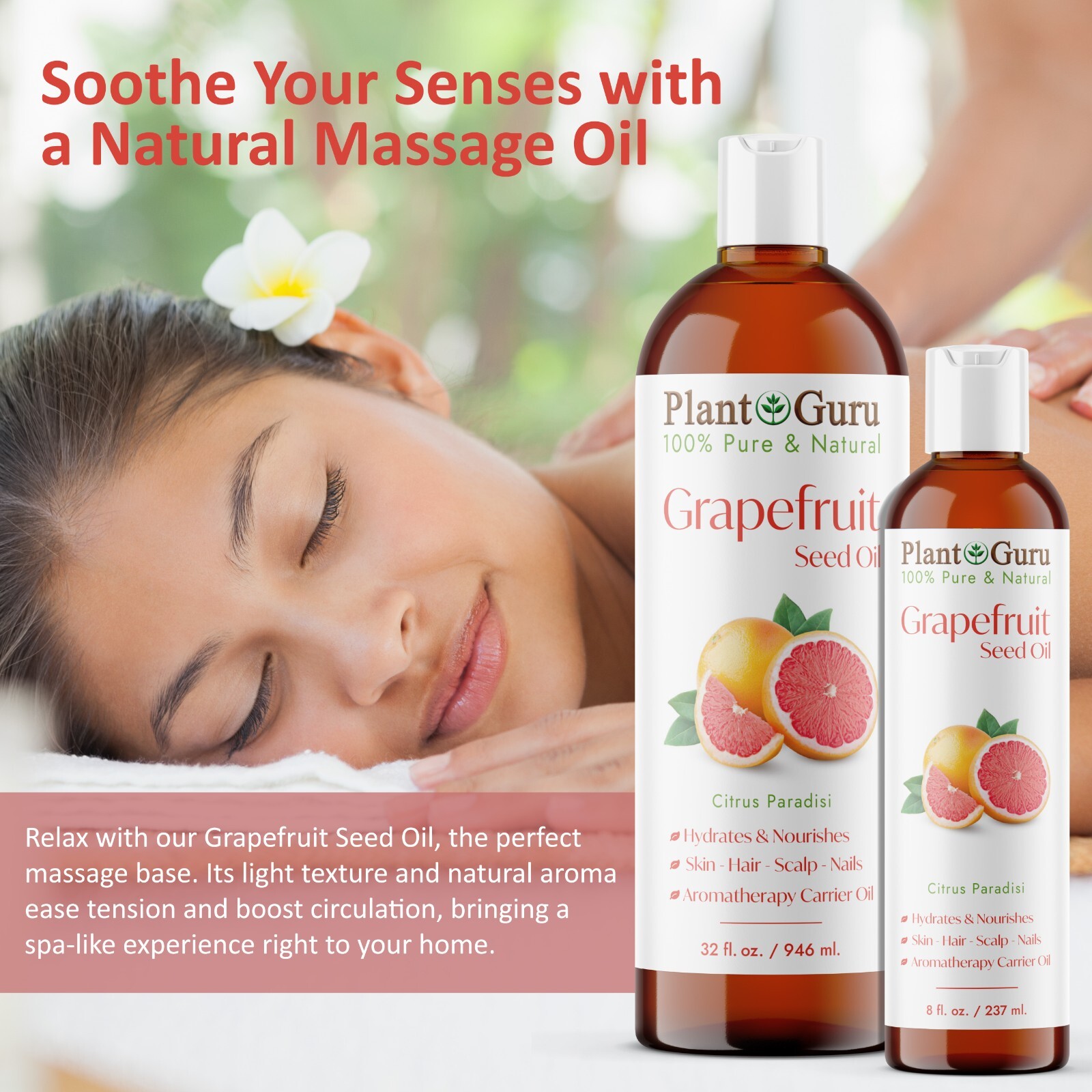 Grapefruit Seed Oil Cold Pressed 100% Pure Natural Carrier Extract Liquid