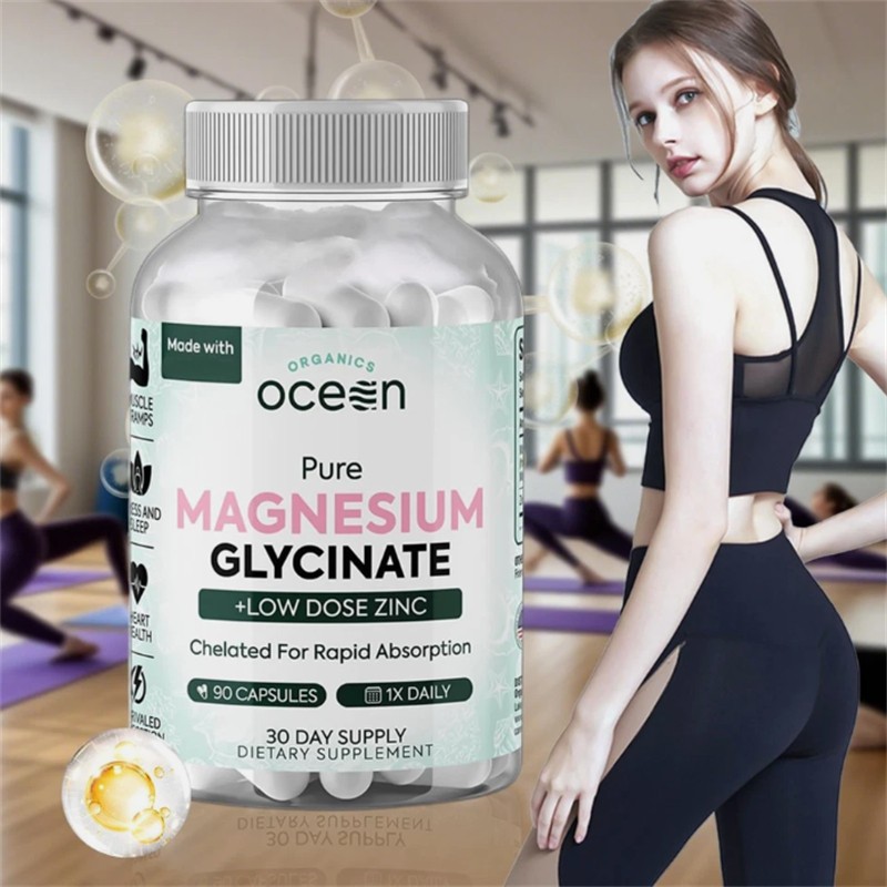 1-3PACKS Organics Ocean Pure Magnesium Glycinate Strength Chelated- 90 CT