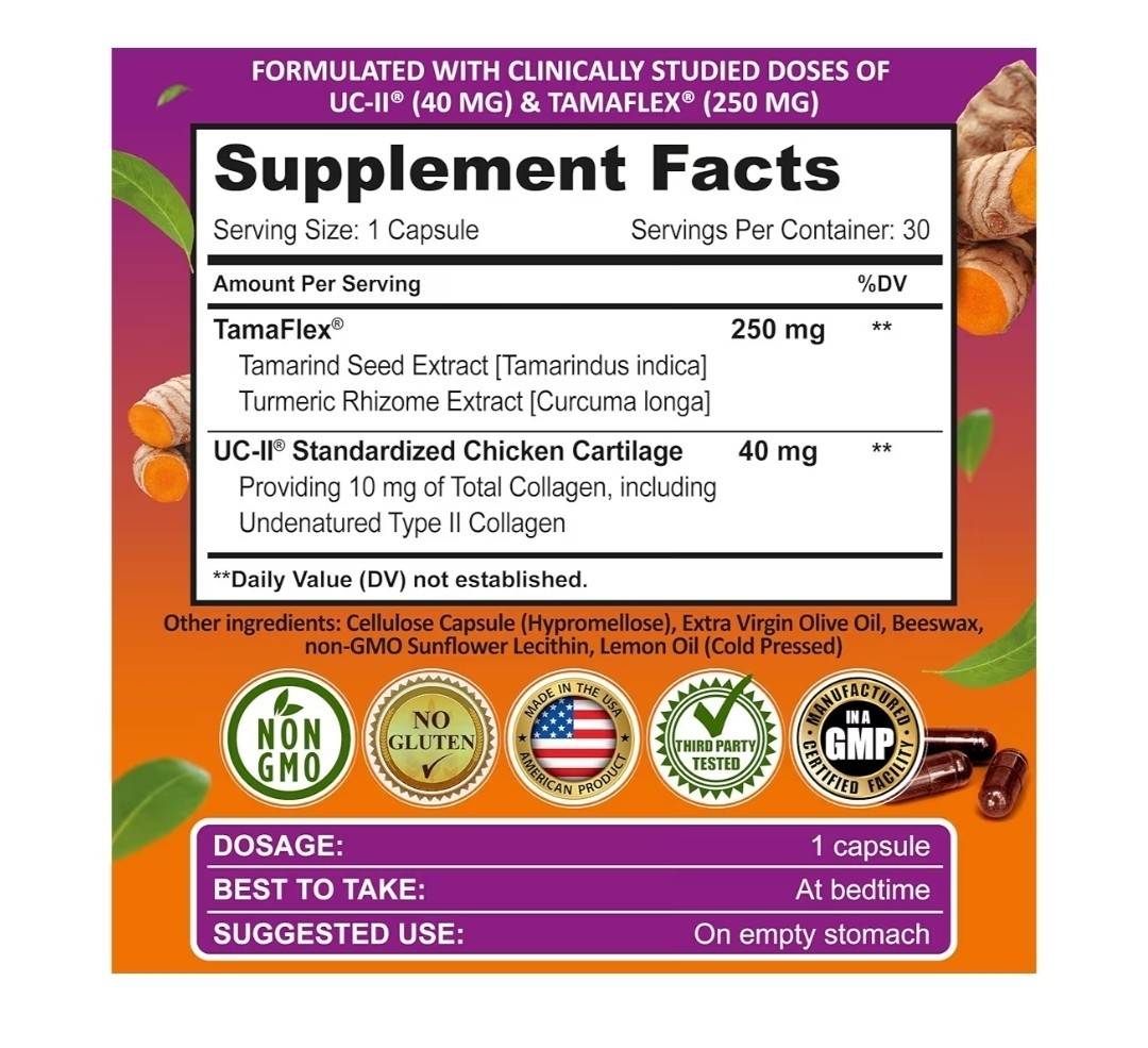 Joint Support Supplement with UC-II® & TamaFlex® – Collagen, Turmeric & Tamarind