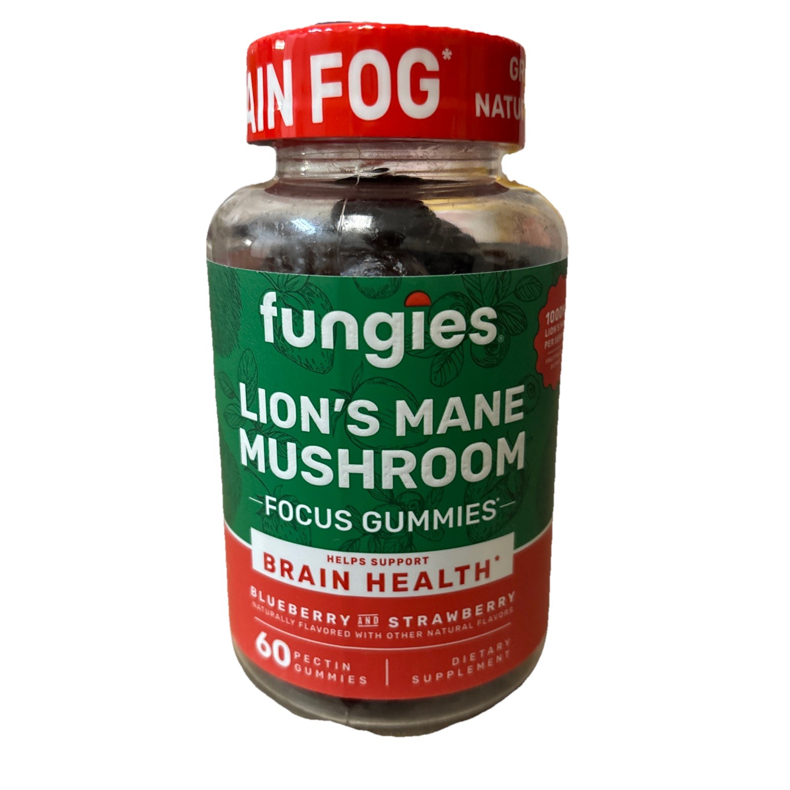 Fungies Lion’s Mane Mushroom (60ct) Blueberry Strawberry BRAIN Gummies Exp 2027