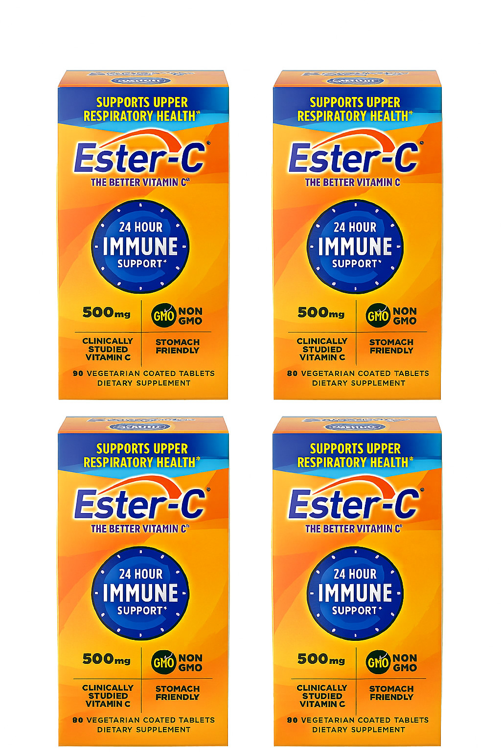 Ester-C Vitamin C Tablets 500mg – 90 Count x4 – Vegetarian – Immune Defense
