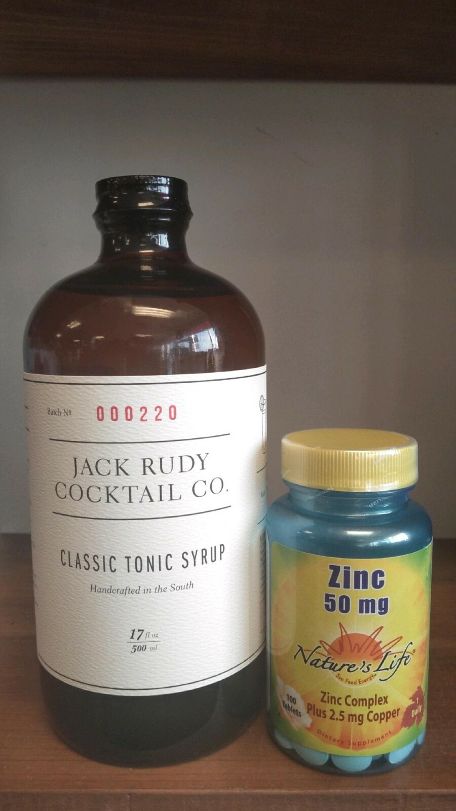 Quinine Tonic Syrup 17oz & Zinc 50mg Nature’s Life (1)bottle of Zinc and(1)Tonic