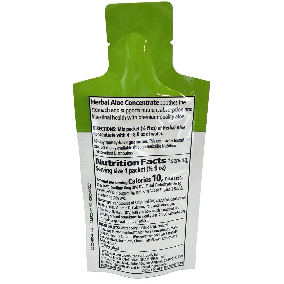 Herbalife Herbal Aloe Concentrate Cranberry 30 Packets Digestive Health BB 03/27