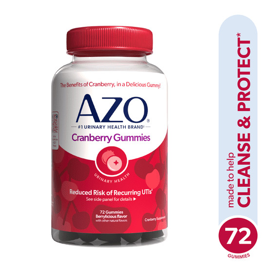 AZO Cranberry Urinary Tract Health Gummies Dietary Supplement 2 Gummies = Glass