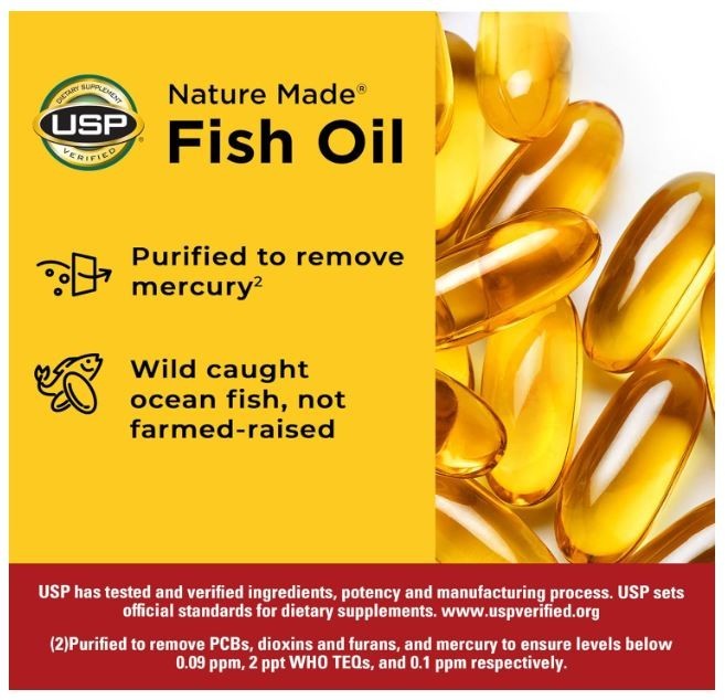 Nature Made 1000mg Fish Oil 300mg Omega-3 Liquid Softgels – 250 Count